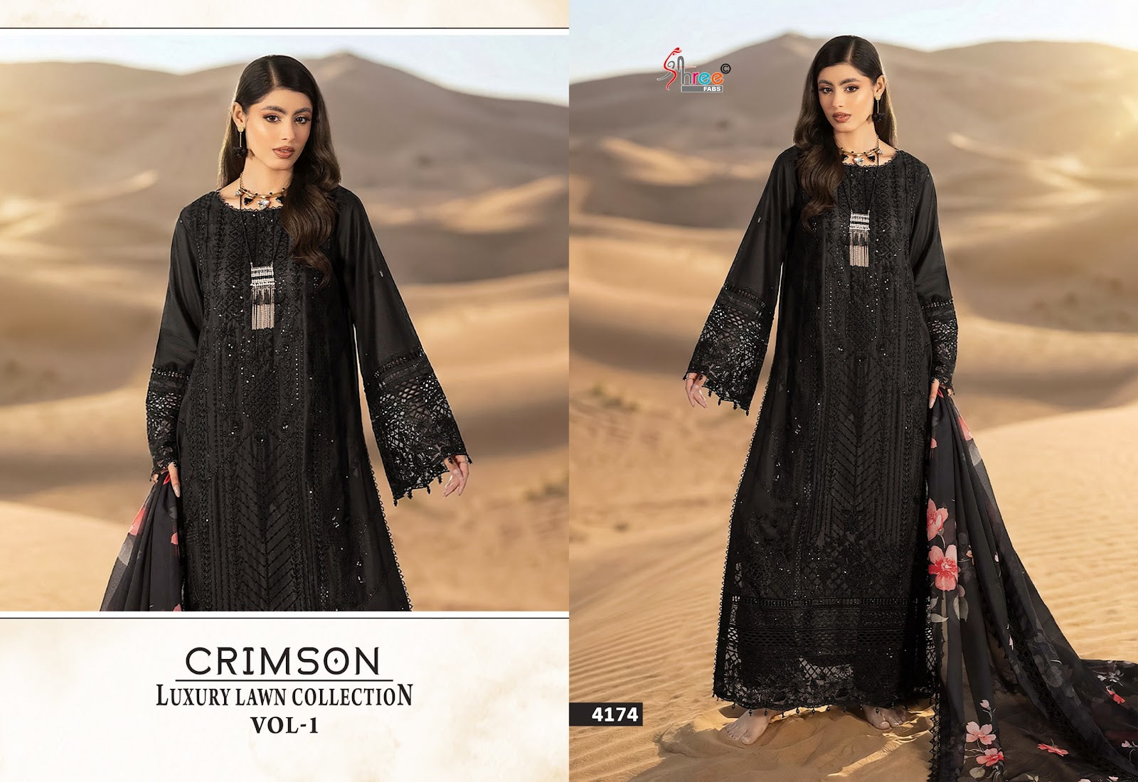 Crimson Vol 1 Luxury Lawn Collection Shree Fabs Cotton Pakistani Salwar Suits Exporter Gujarat