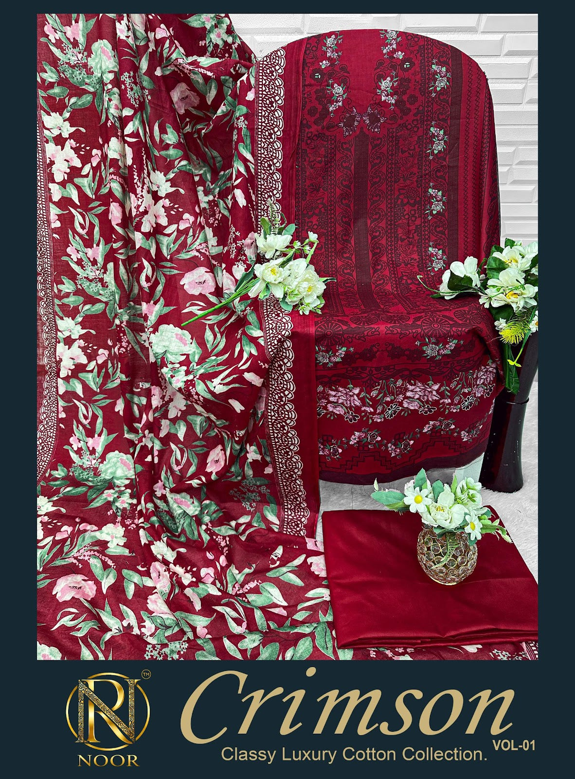 Crimson Vol 1 Noor Lawn Cotton Karachi Salwar Suits Wholesale Price