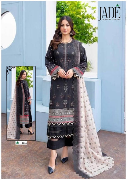 Crimson Vol 8 Exclusive Heavy Lawn Jade Karachi Salwar Suits Exporter Gujarat