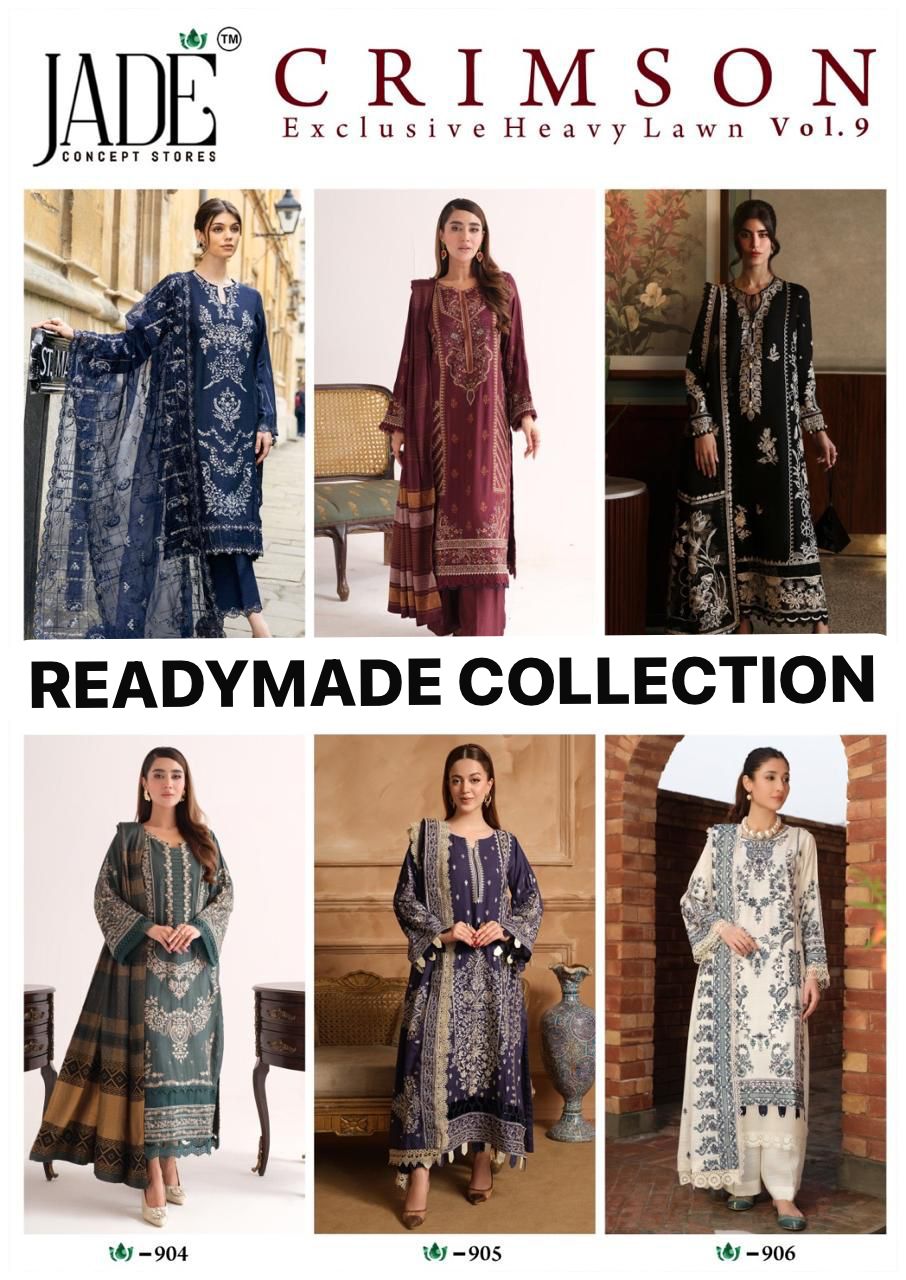 Crimson Vol 9 Exclusive Heavy Lawn Jade Heavy Lawn Karachi Readymade Suits Exporter