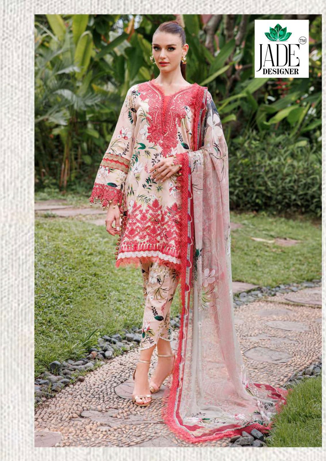Crimsons Vol 12 Heavy Lawn Jade Cotton Karachi Salwar Suits Manufacturer Ahmedabad