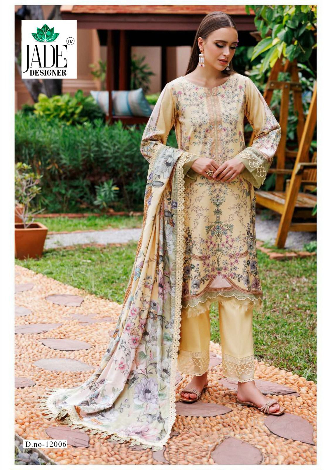 Crimsons Vol 12 Heavy Lawn Jade Cotton Karachi Salwar Suits Manufacturer Ahmedabad