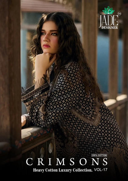 Crimsons Vol 17 Jade Designer Cambric Cotton Karachi Salwar Suits Exporter Gujarat