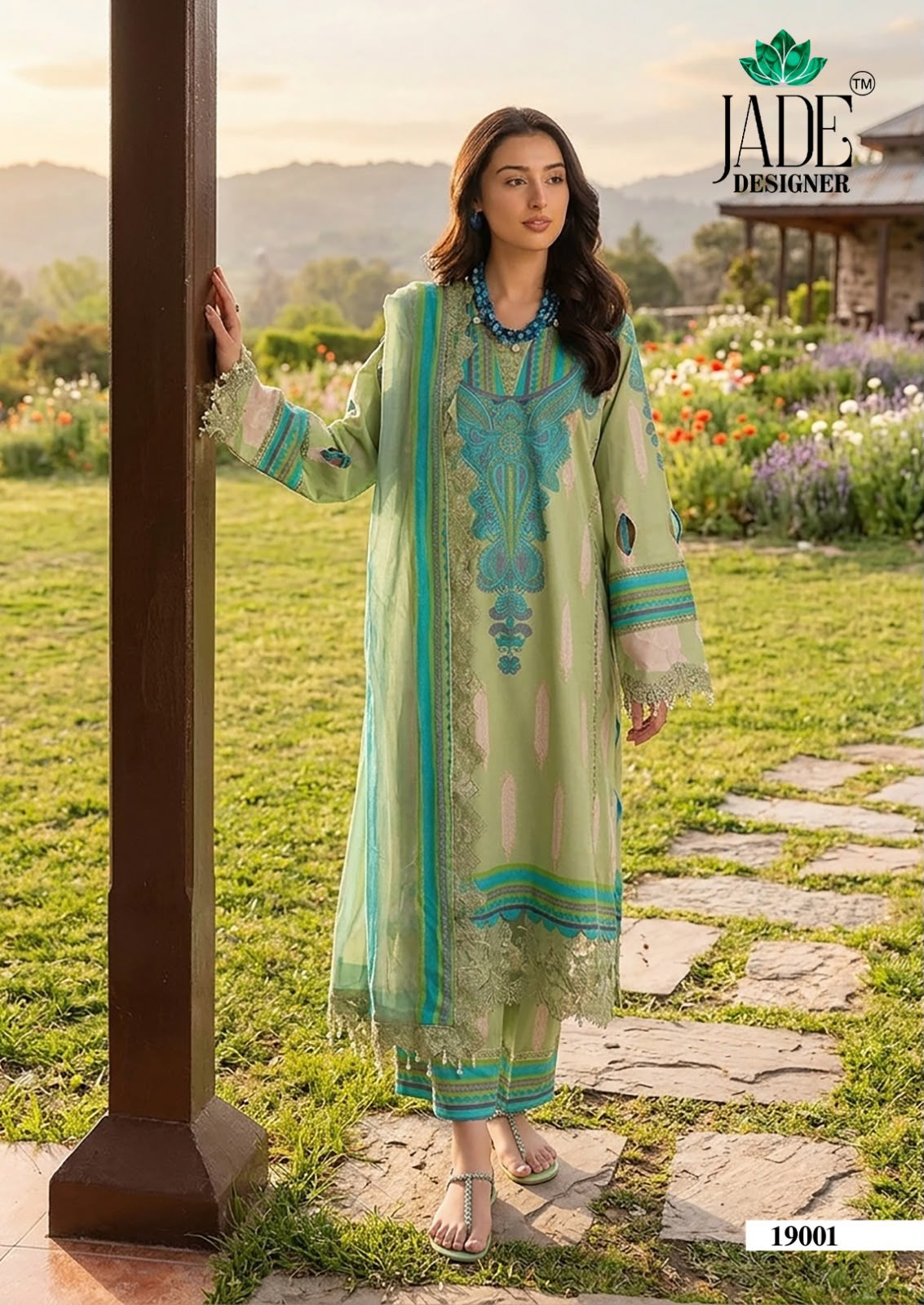 Crimsons Vol 19 Jade Designer Lawn Cotton Karachi Salwar Suits Wholesaler Gujarat