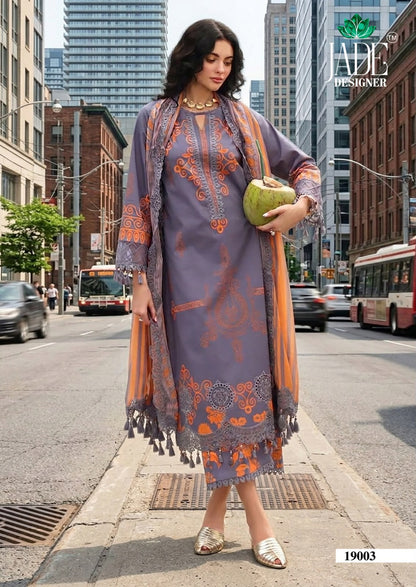 Crimsons Vol 19 Jade Designer Lawn Cotton Karachi Salwar Suits Wholesaler Gujarat