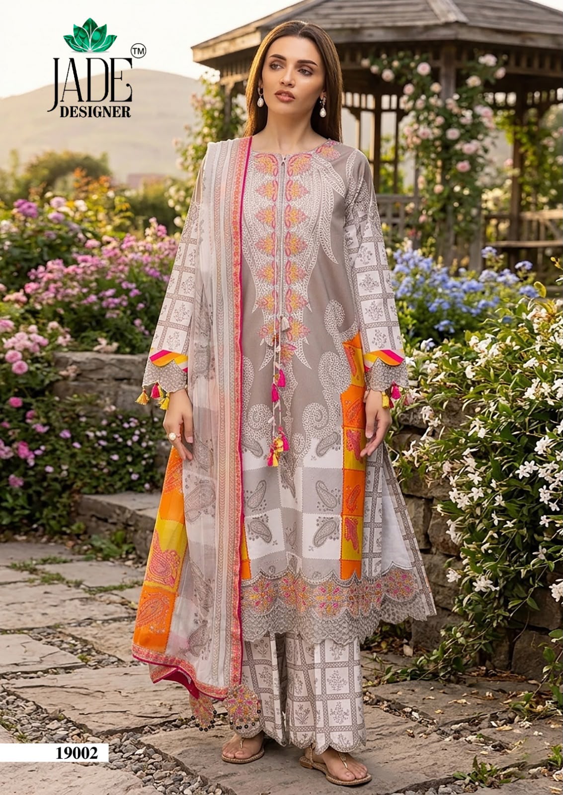 Crimsons Vol 19 Jade Designer Lawn Cotton Karachi Salwar Suits Wholesaler Gujarat