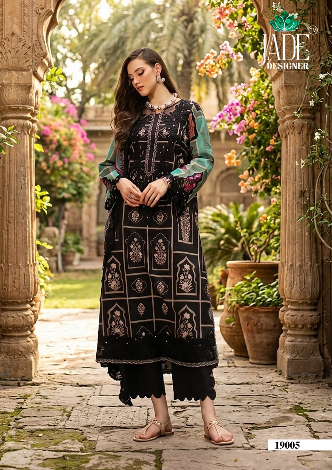 Crimsons Vol 19 Jade Designer Lawn Cotton Karachi Salwar Suits Wholesaler Gujarat