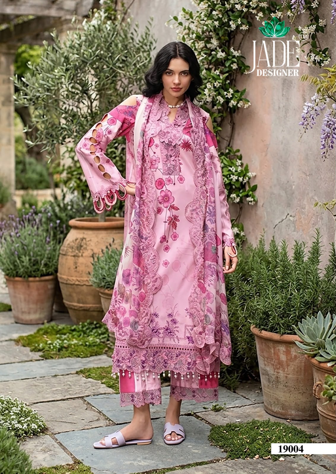 Crimsons Vol 19 Jade Designer Lawn Cotton Karachi Salwar Suits Wholesaler Gujarat