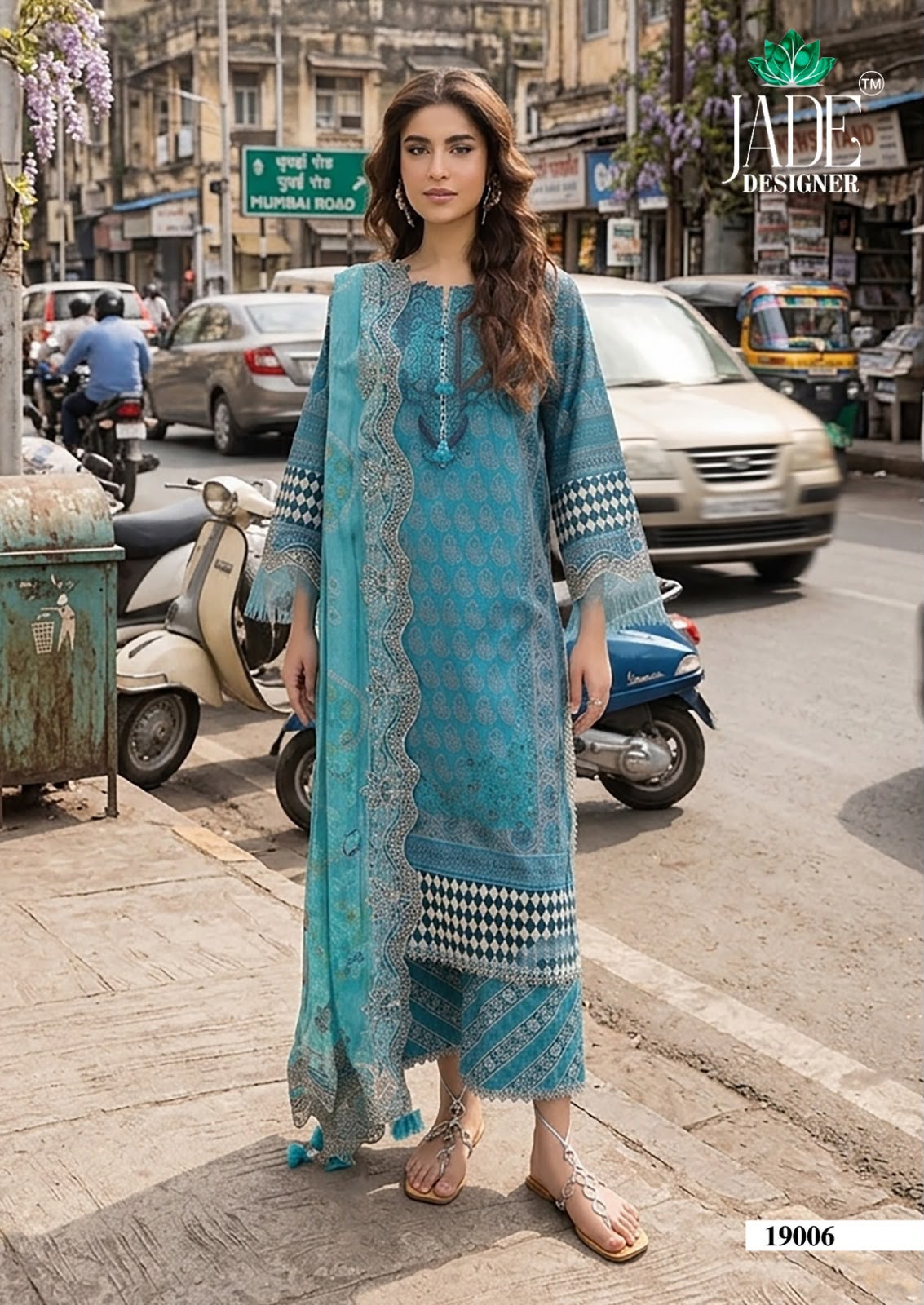 Crimsons Vol 19 Jade Designer Lawn Cotton Karachi Salwar Suits Wholesaler Gujarat