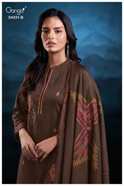 Crisa 4331 Ganga Cotton Satin Plazzo Style Suits Manufacturer Ahmedabad