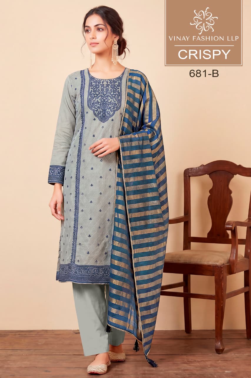 Crispy Kuleesh Vinay Fashion Llp Kanjivaram Silk Pant Style Suits Supplier Gujarat