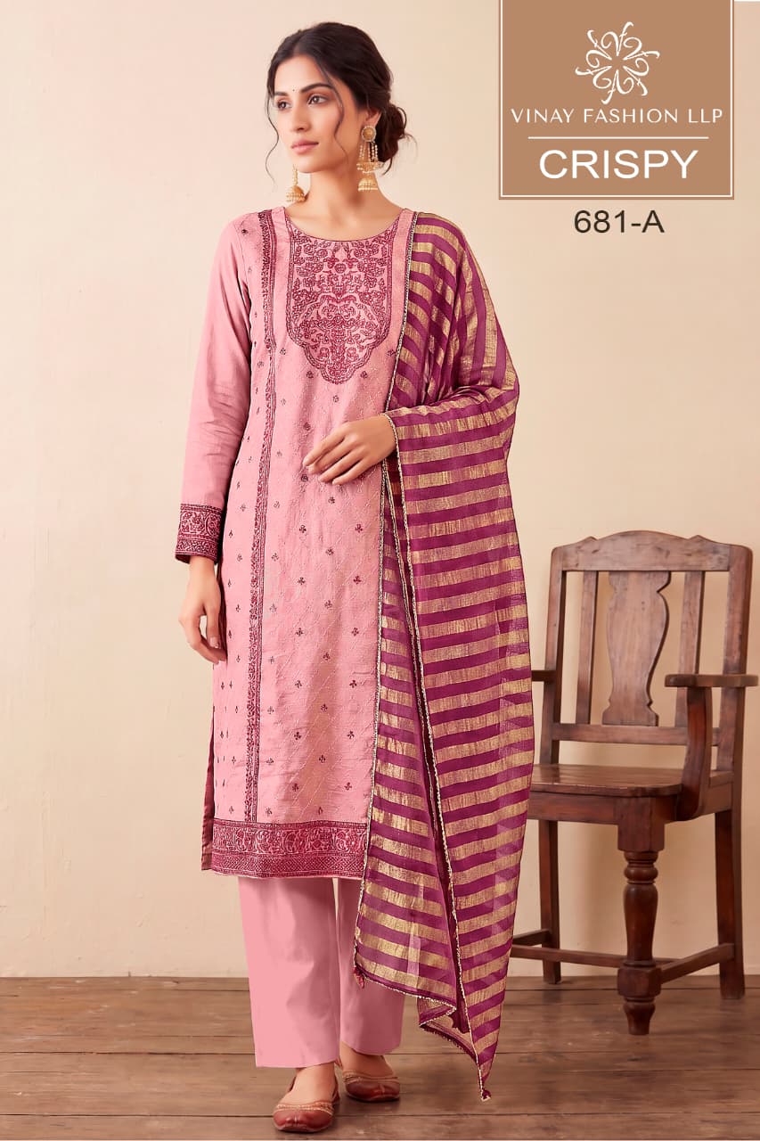 Crispy Kuleesh Vinay Fashion Llp Kanjivaram Silk Pant Style Suits Supplier Gujarat