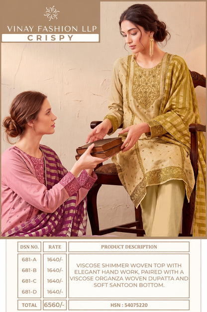 Crispy Kuleesh Vinay Fashion Llp Kanjivaram Silk Pant Style Suits Supplier Gujarat