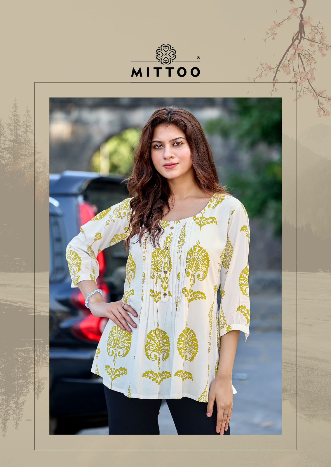 Crispy Mittoo Rayon Fancy Tops Wholesaler