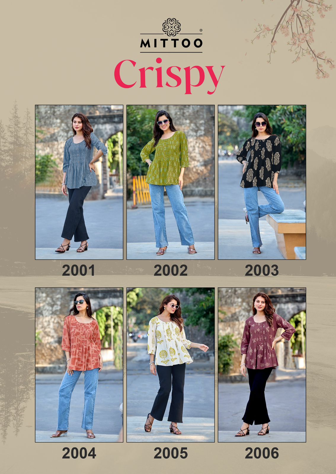 Crispy Mittoo Rayon Fancy Tops Wholesaler
