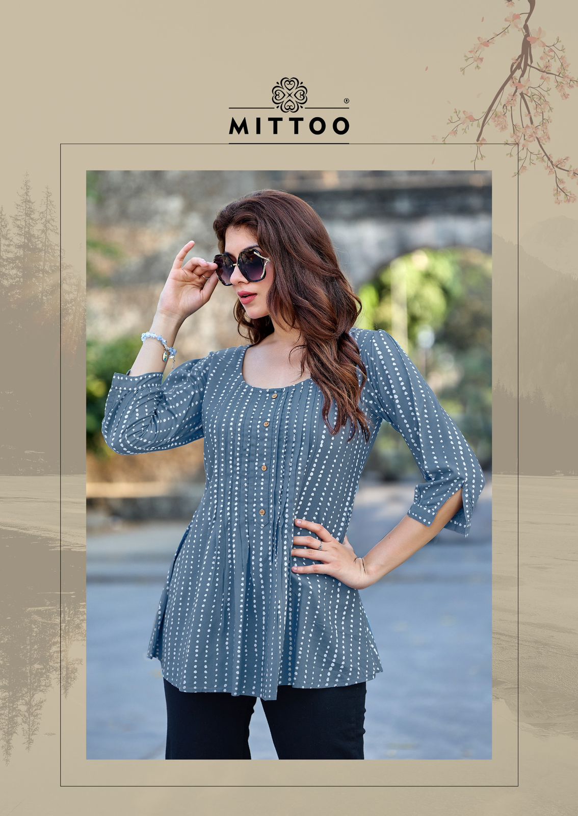 Crispy Mittoo Rayon Fancy Tops Wholesaler