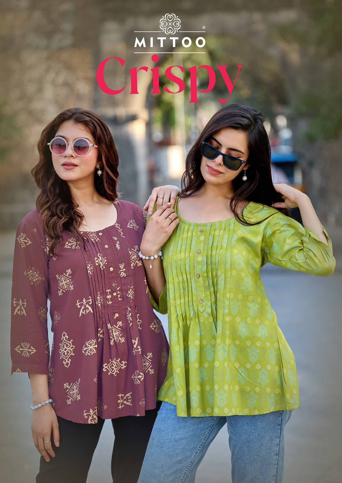 Crispy Mittoo Rayon Fancy Tops Wholesaler