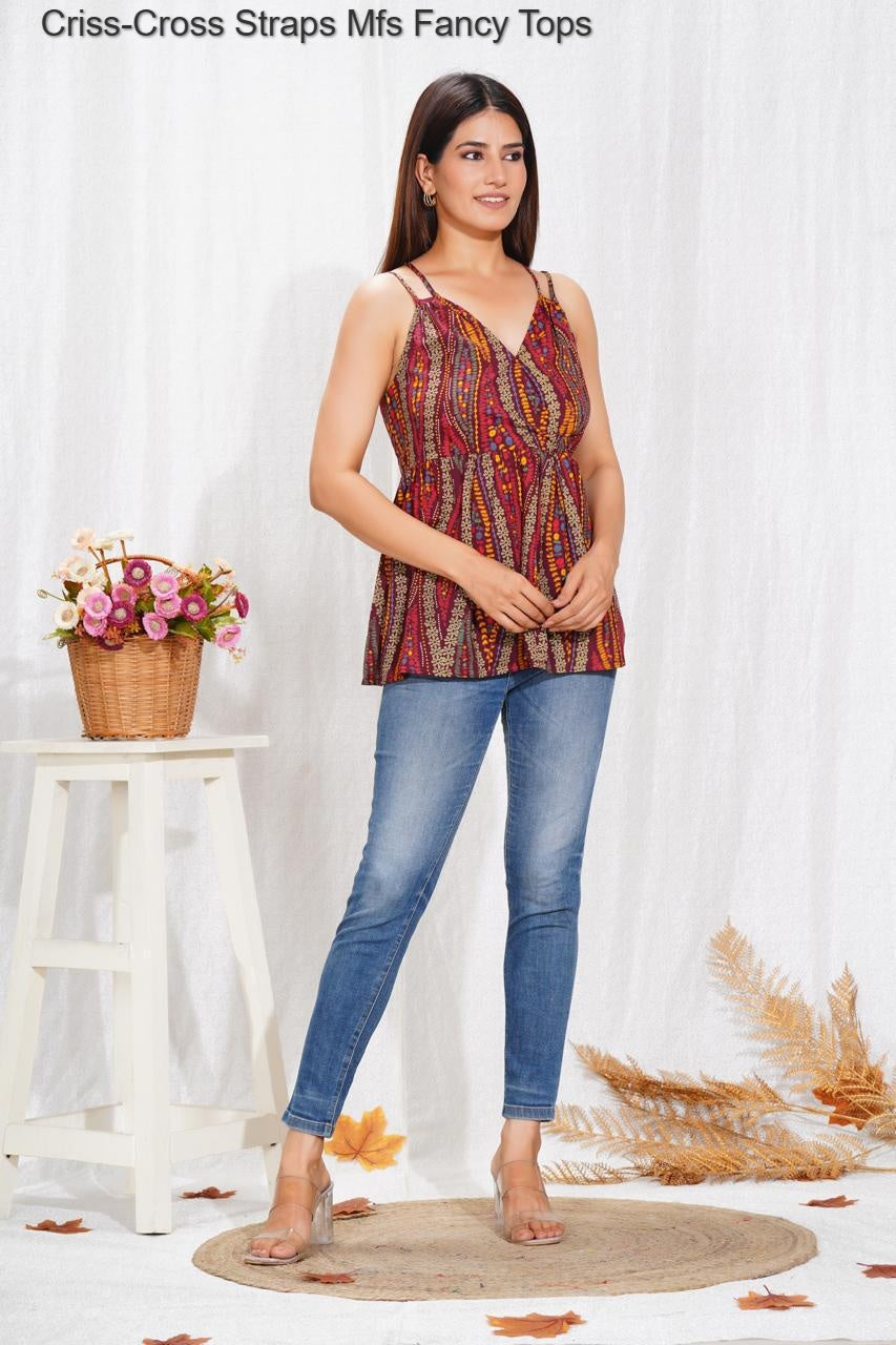 Criss-Cross Straps Mfs Cotton Fancy Tops Exporter India