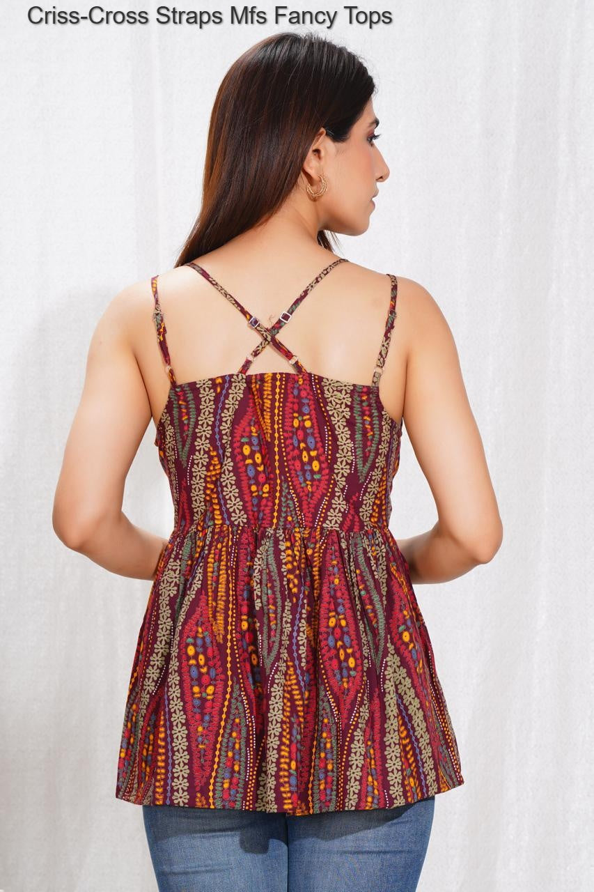 Criss-Cross Straps Mfs Cotton Fancy Tops Exporter India