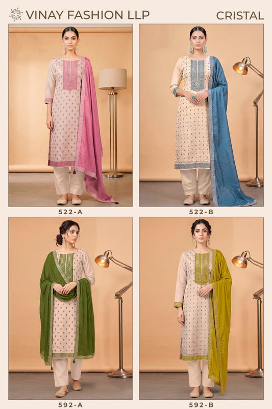 Cristal Kuleesh Vinay Fashion Llp Kanjivaram Silk Pant Style Suits Manufacturer Gujarat