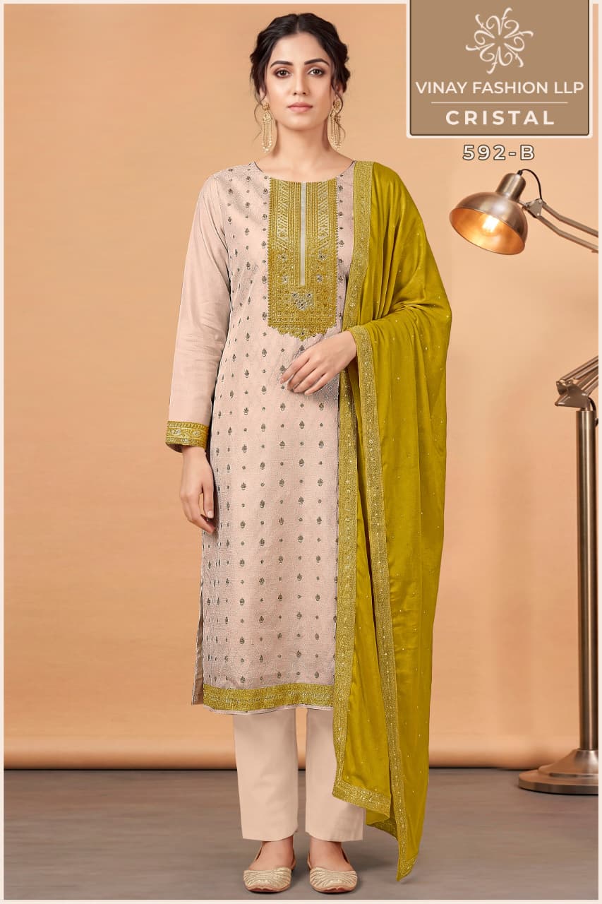 Cristal Kuleesh Vinay Fashion Llp Kanjivaram Silk Pant Style Suits Manufacturer Gujarat