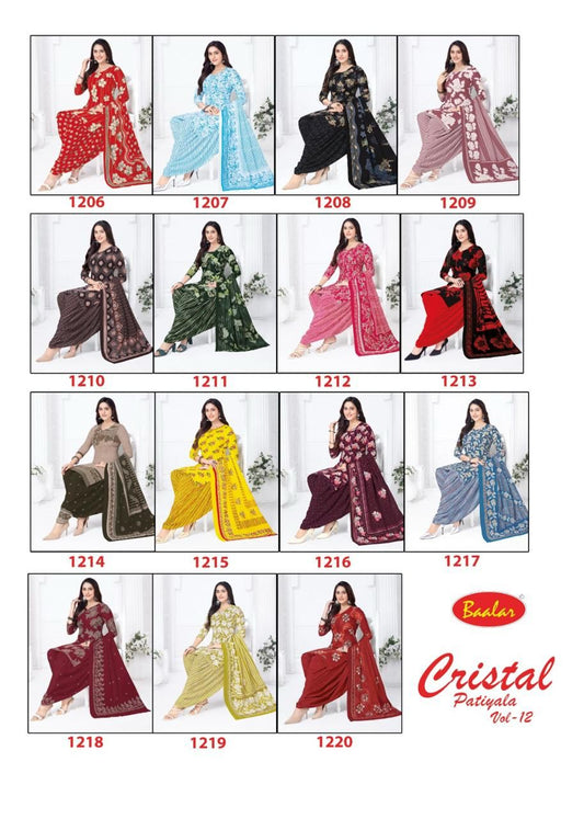Cristal Patiyala Vol 12 Baalar Cotton Dress Material Wholesale Rate