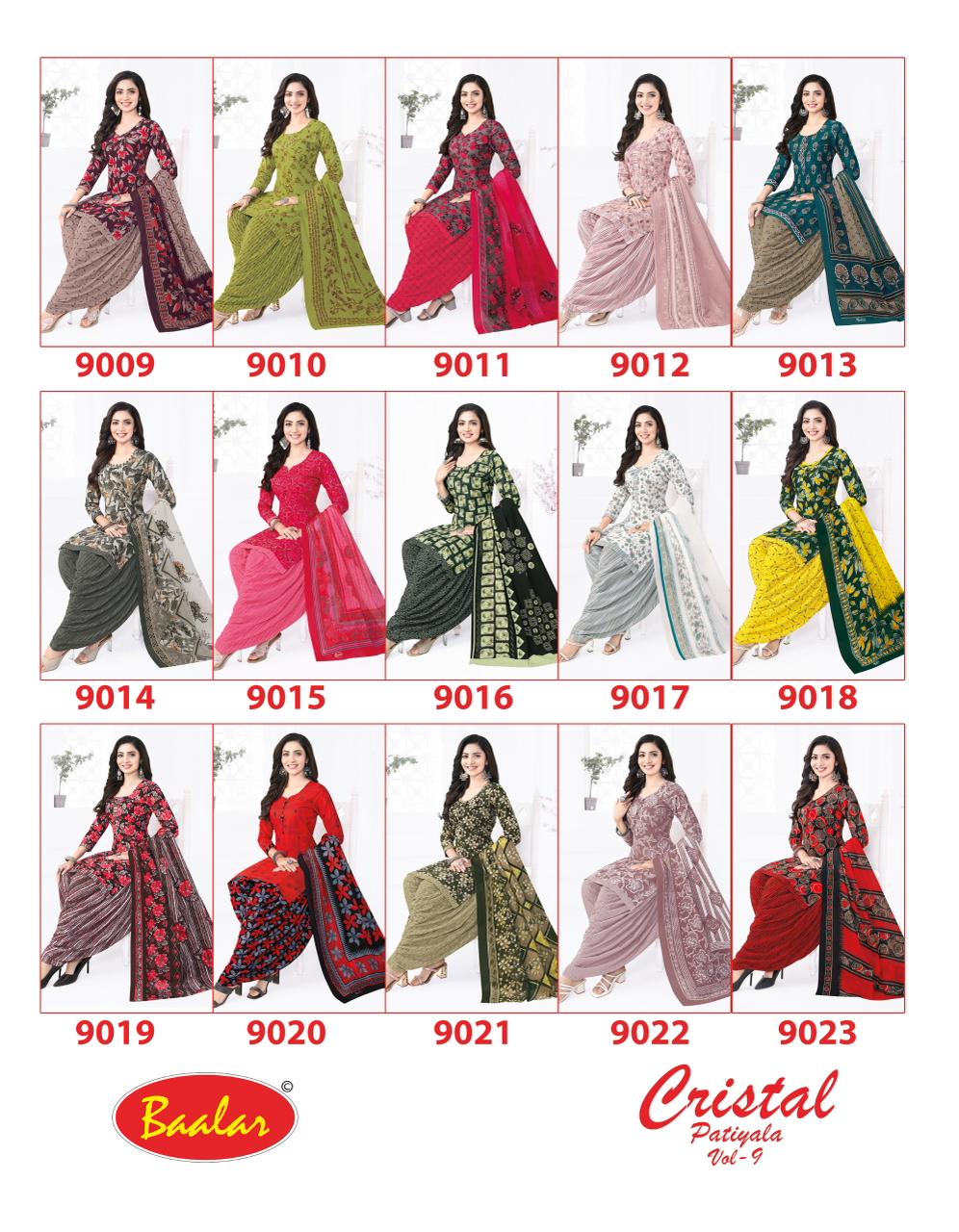 Cristal Patiyala Vol 9 Baalar Cotton Dress Material Supplier India