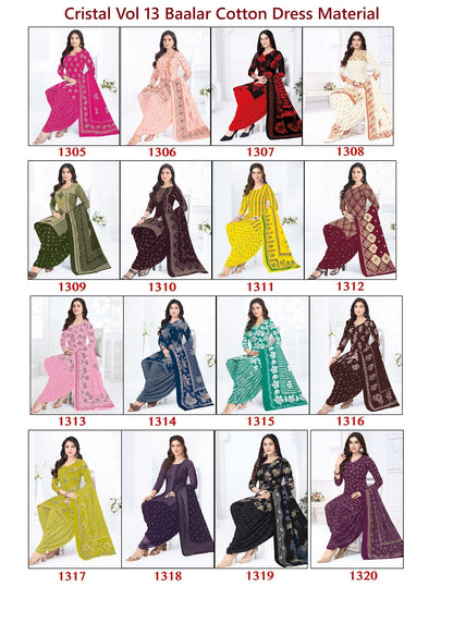 Cristal Vol 13 Baalar Cotton Dress Material Wholesaler