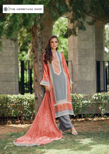 Cross Stitch The Hermitage Shop Lawn Cotton Karachi Salwar Suits Supplier Gujarat