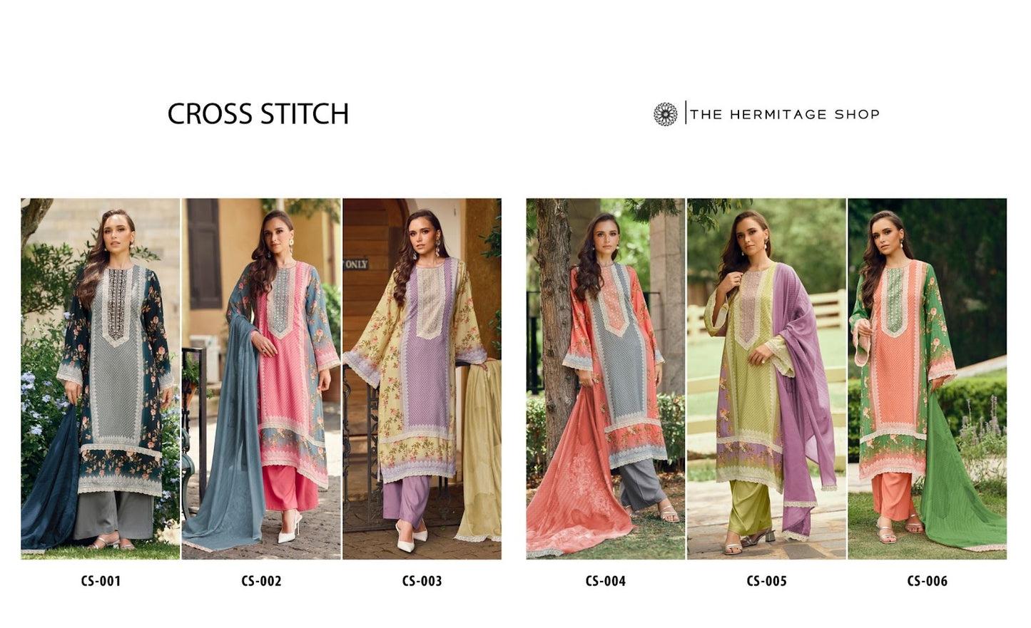 Cross Stitch The Hermitage Shop Lawn Cotton Karachi Salwar Suits Supplier Gujarat