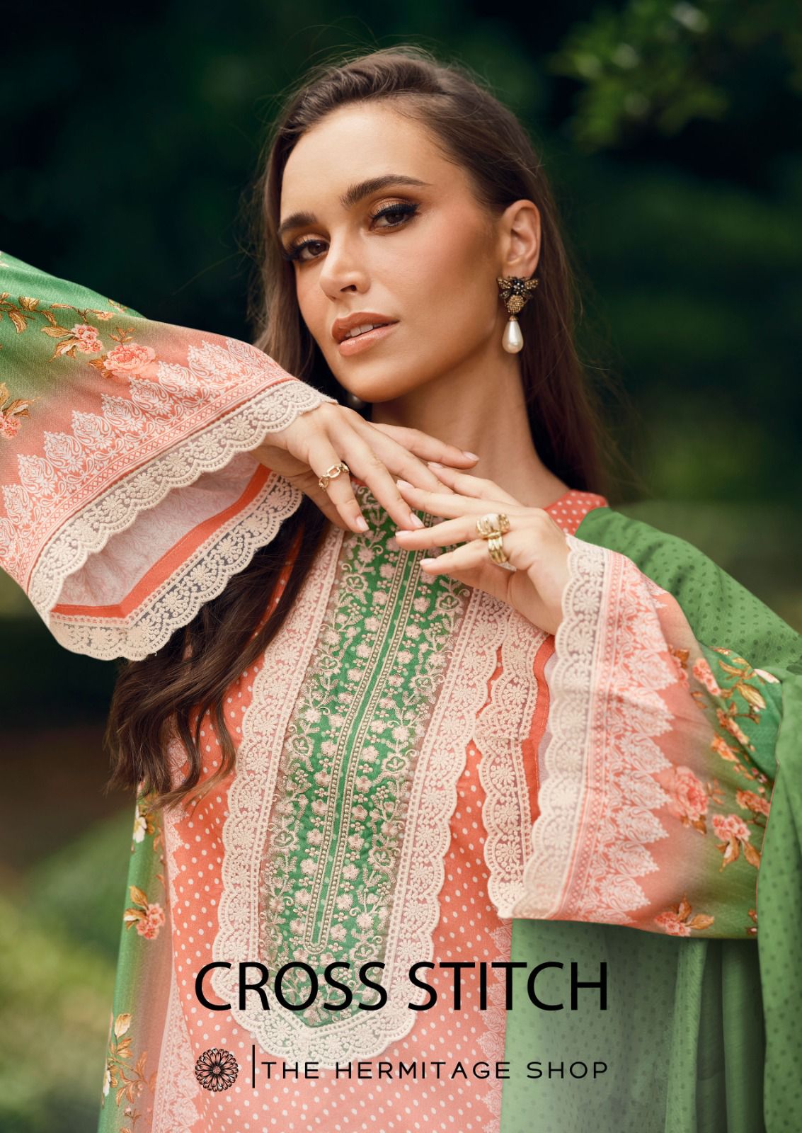 Cross Stitch The Hermitage Shop Lawn Cotton Karachi Salwar Suits Supplier Gujarat