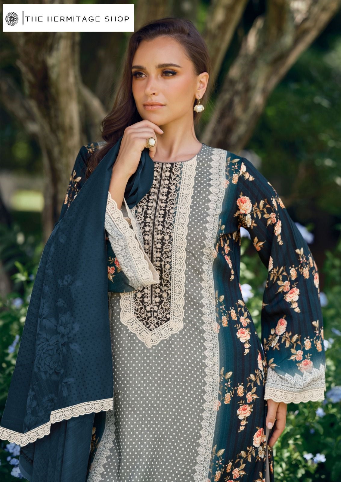 Cross Stitch The Hermitage Shop Lawn Cotton Karachi Salwar Suits Supplier Gujarat