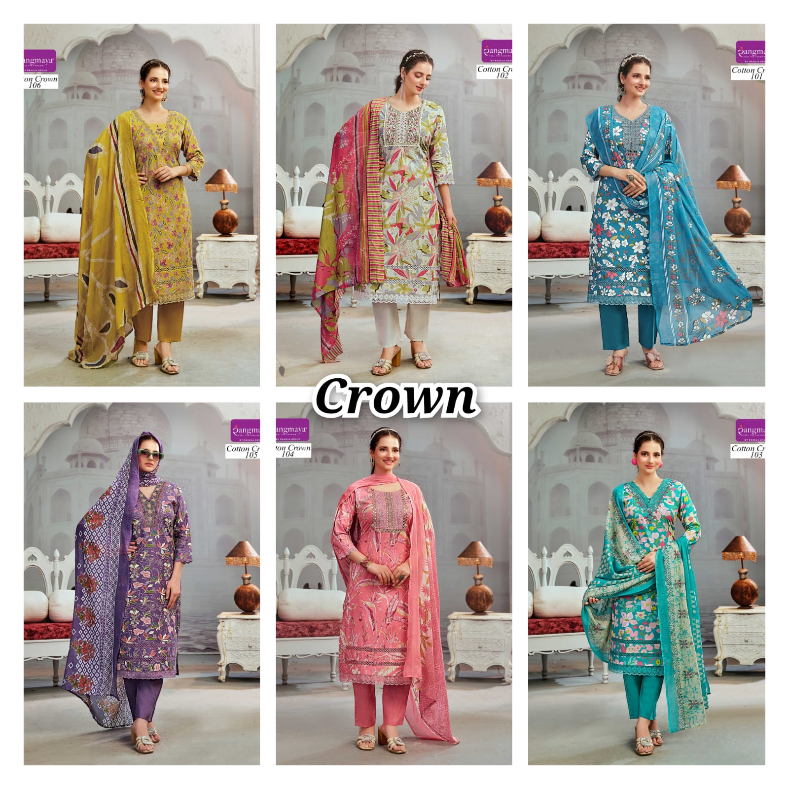 Crown Rangmaya Readymade Cotton Pant Suits Supplier