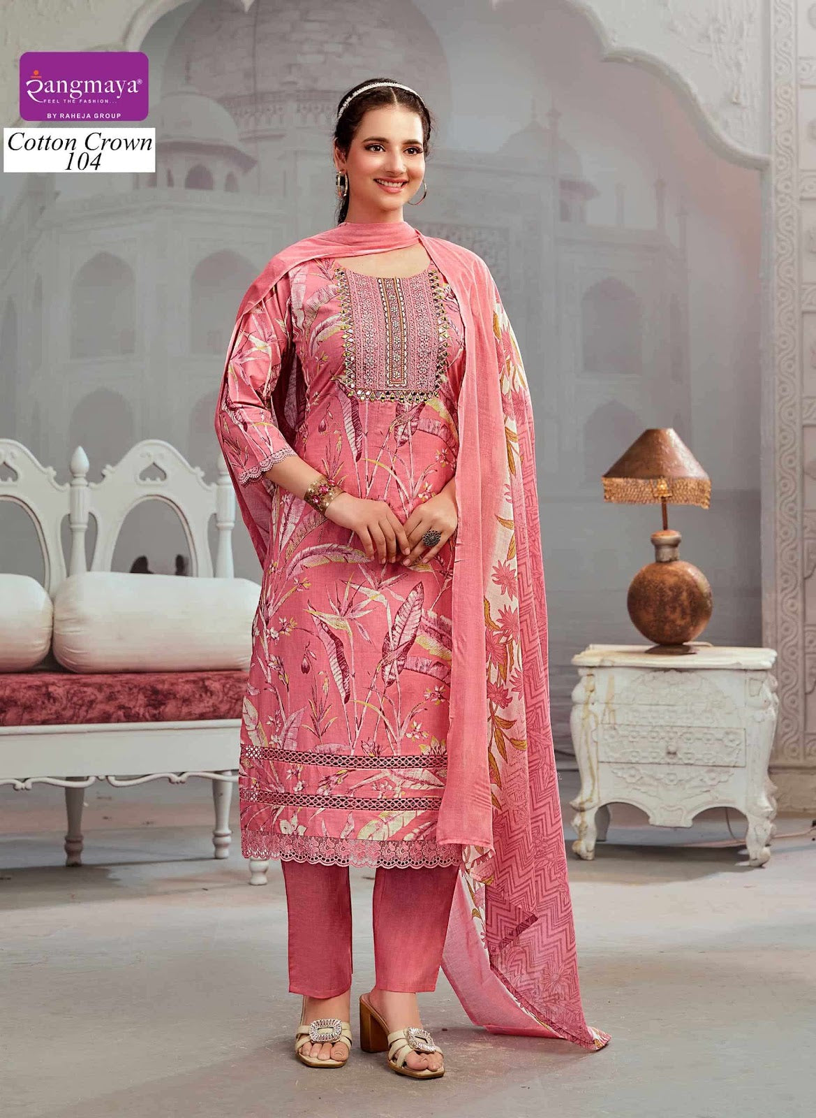 Crown Rangmaya Readymade Cotton Pant Suits Supplier