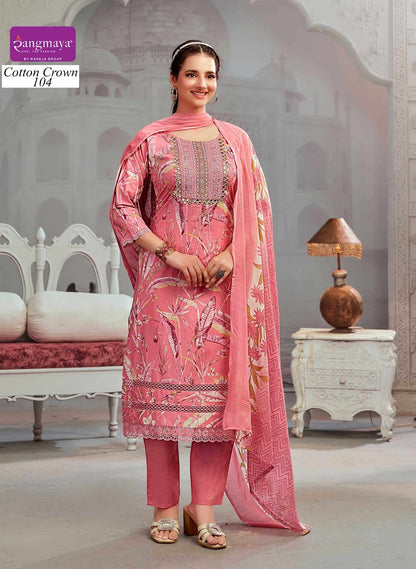 Crown Rangmaya Readymade Cotton Pant Suits Supplier