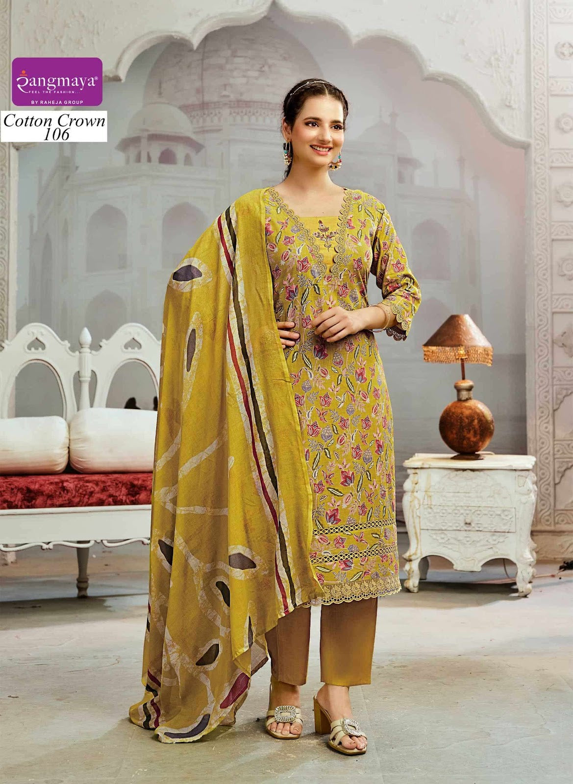 Crown Rangmaya Readymade Cotton Pant Suits Supplier
