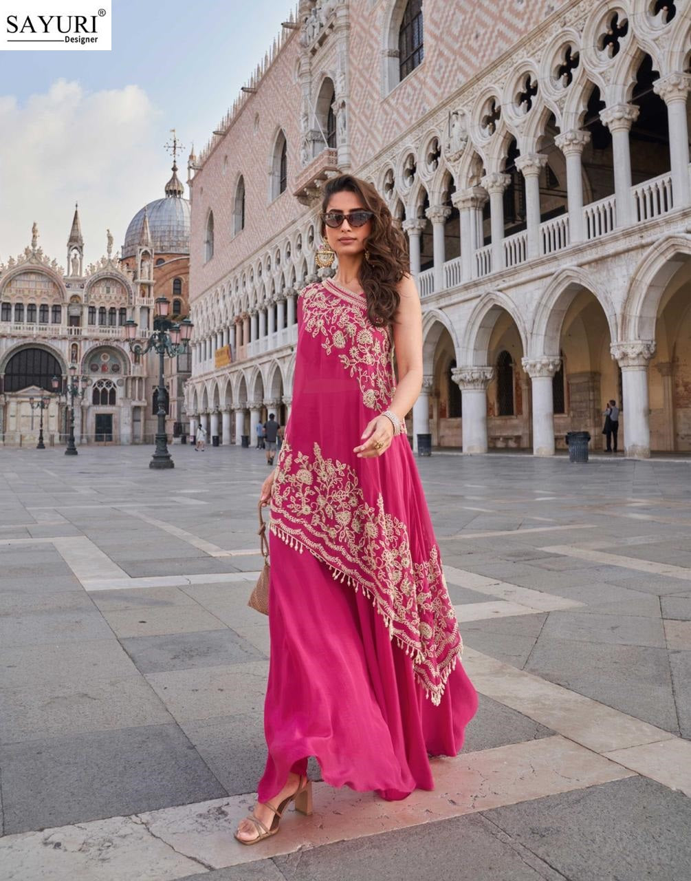 Crown Sayuri Crepe Indo Western Pair Exporter Gujarat