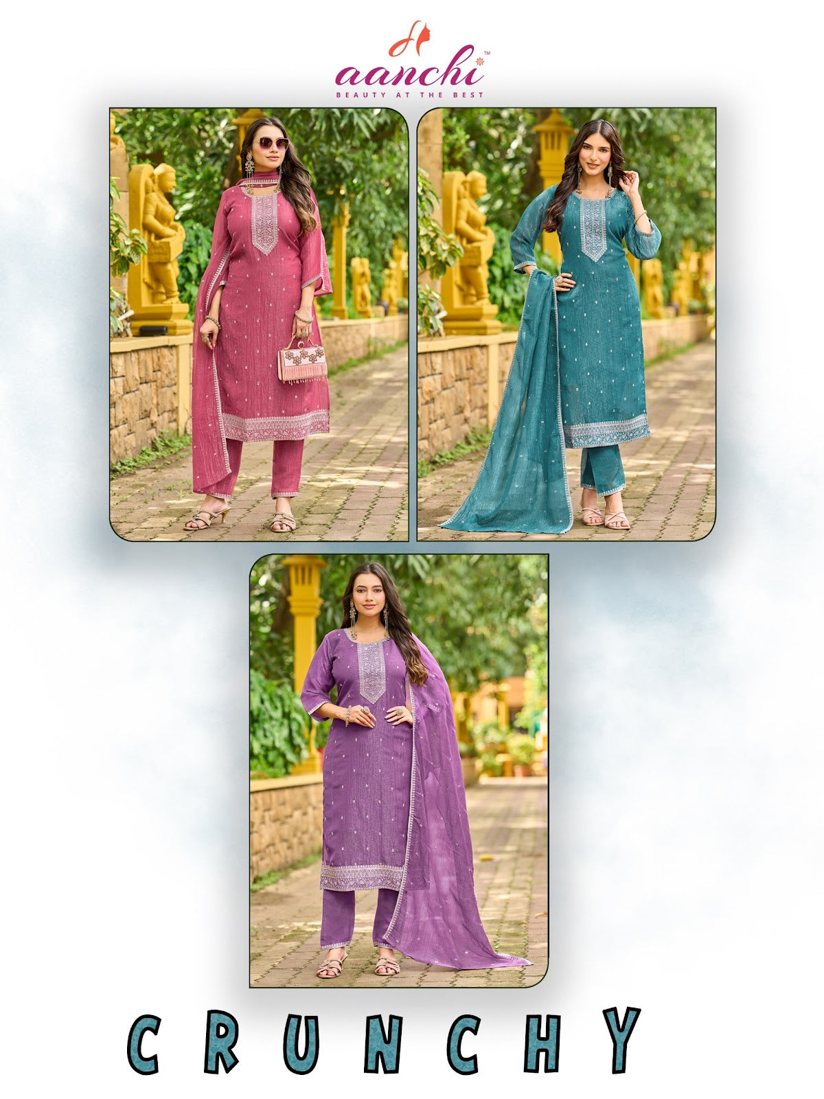 Crunchy Aanchi Readymade Pant Style Suits Exporter Gujarat