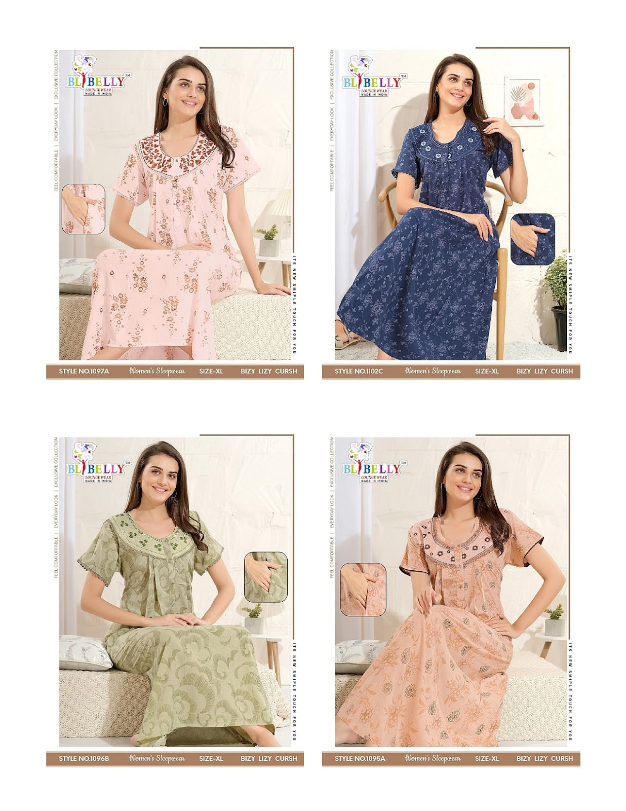 Crush 070725 Belly Lizzy Bizzy Night Gowns Exporter Gujarat