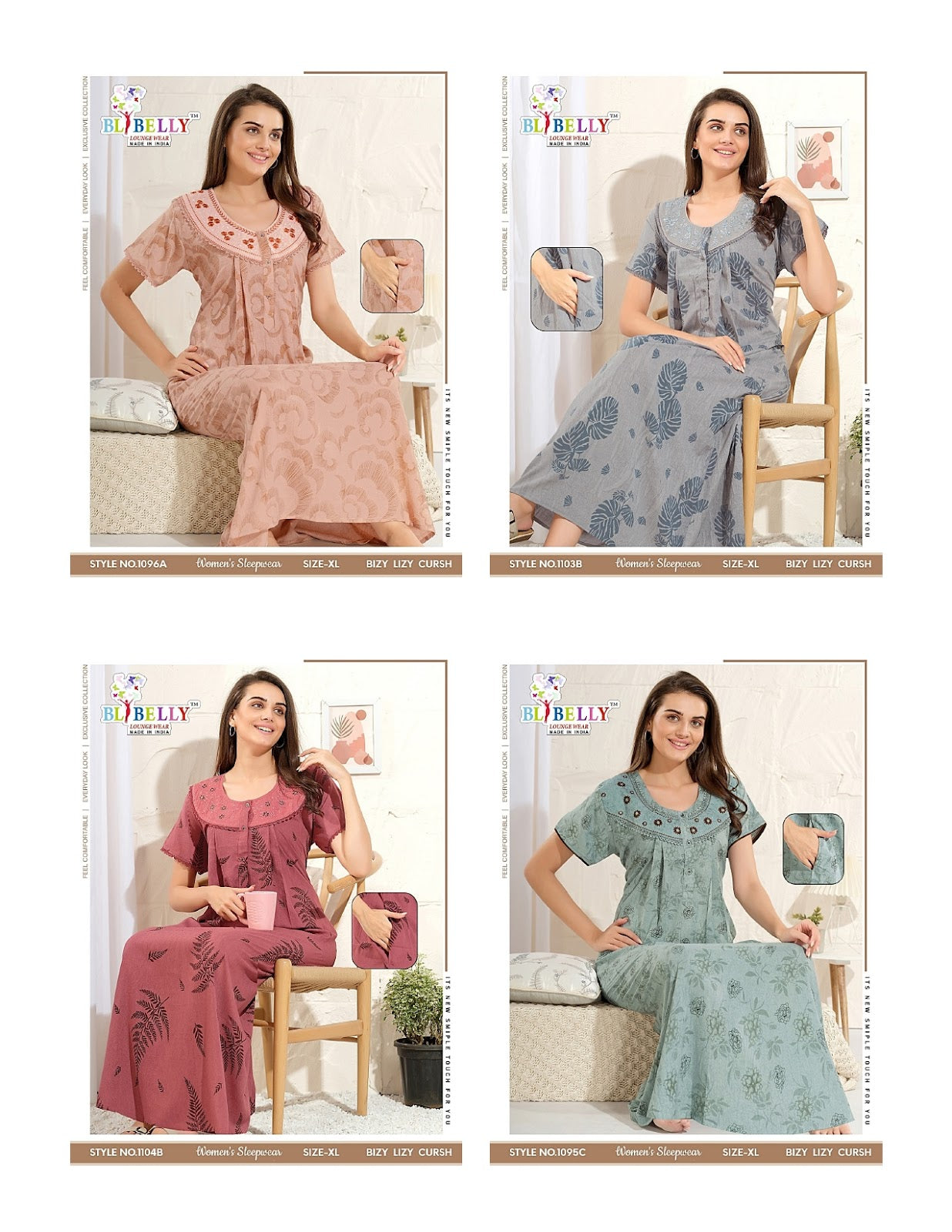 Crush 070725 Belly Lizzy Bizzy Night Gowns Exporter Gujarat