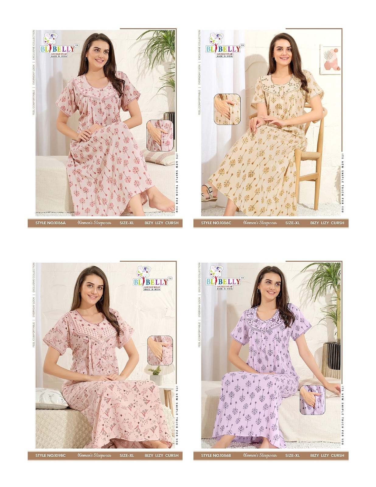 Crush 070725 Belly Lizzy Bizzy Night Gowns Exporter Gujarat