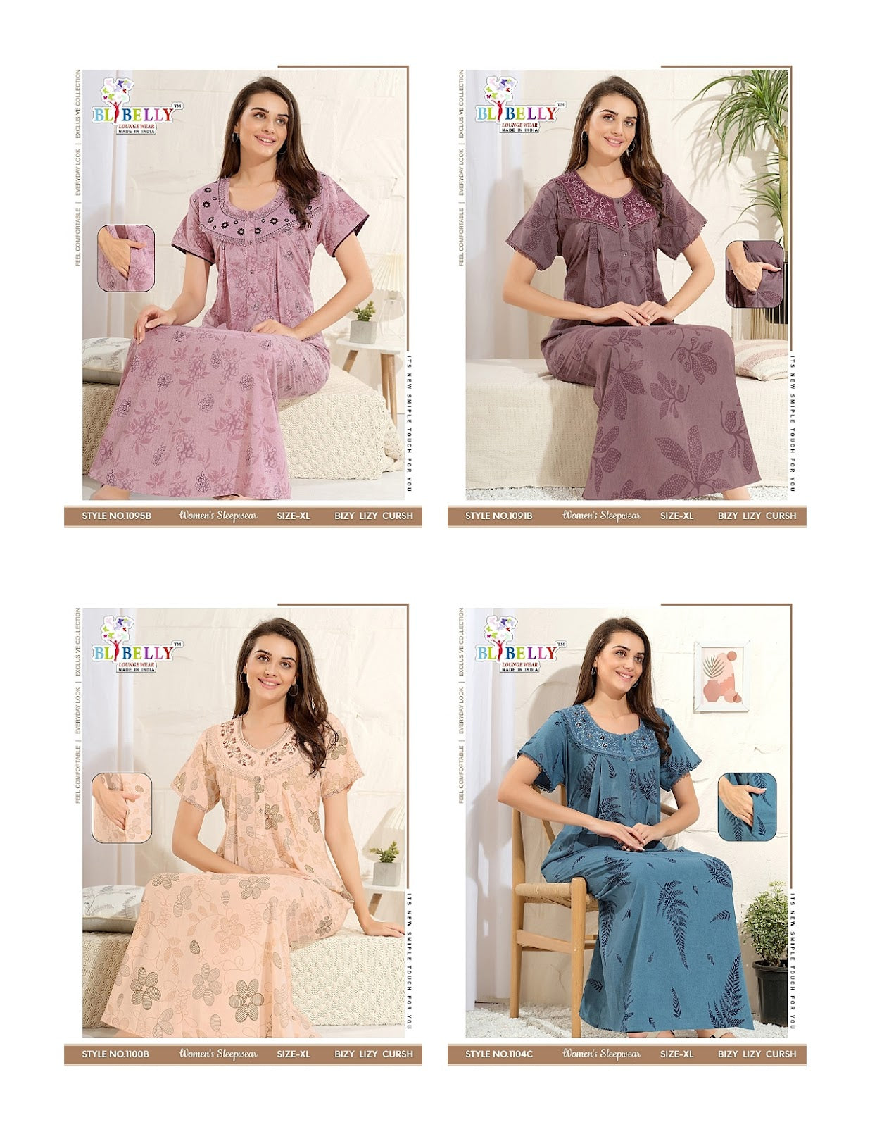 Crush 070725 Belly Lizzy Bizzy Night Gowns Exporter Gujarat