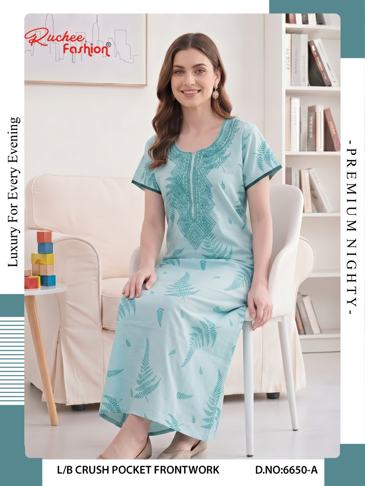 Crush 0809 Ruchee Fashion Night Gowns Exporter