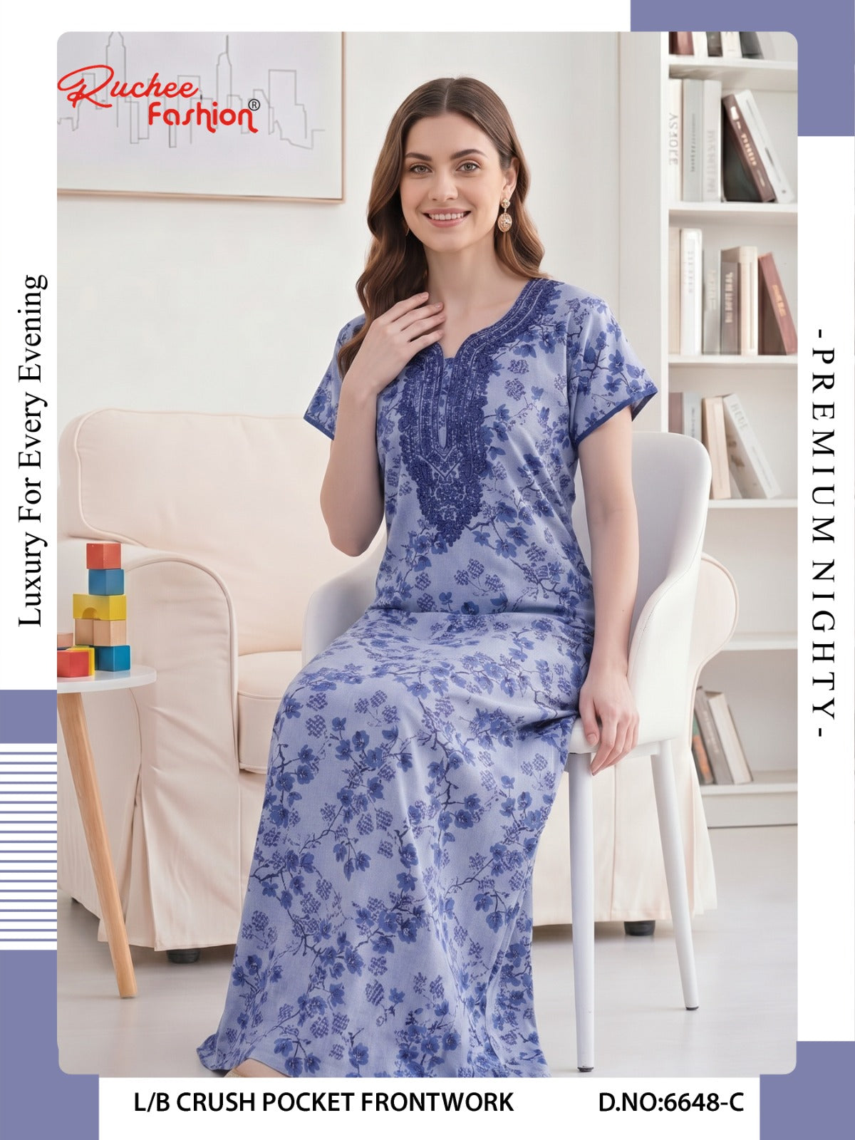 Crush 0809 Ruchee Fashion Night Gowns Exporter