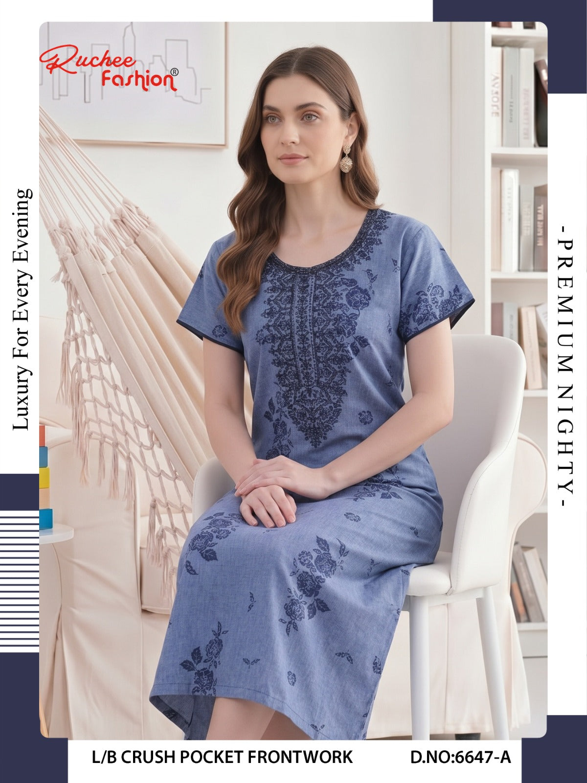 Crush 0809 Ruchee Fashion Night Gowns Exporter