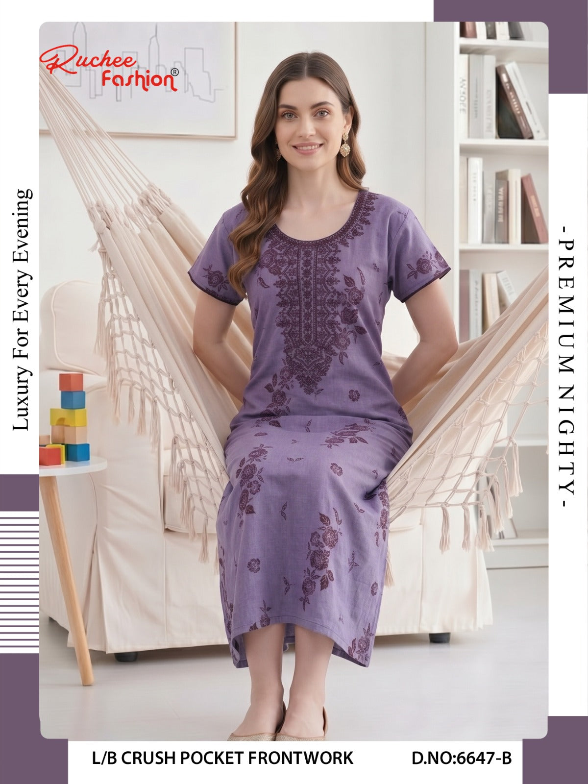 Crush 0809 Ruchee Fashion Night Gowns Exporter