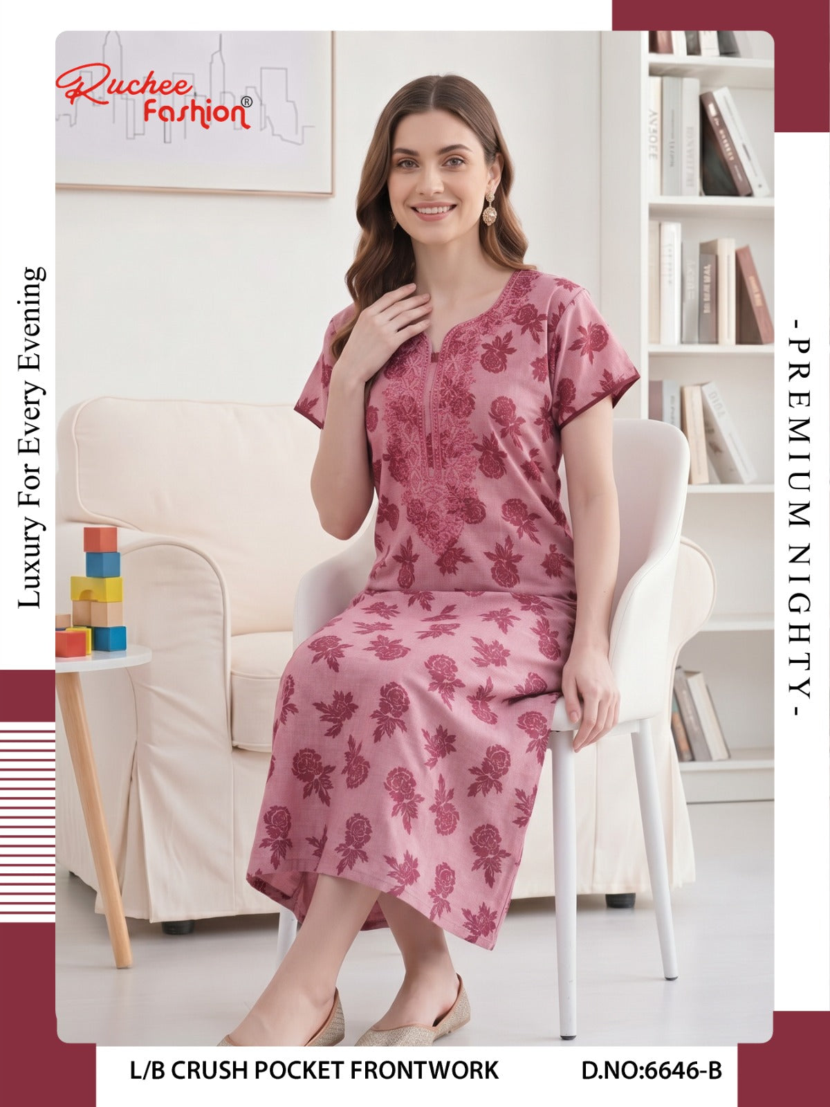 Crush 0809 Ruchee Fashion Night Gowns Exporter