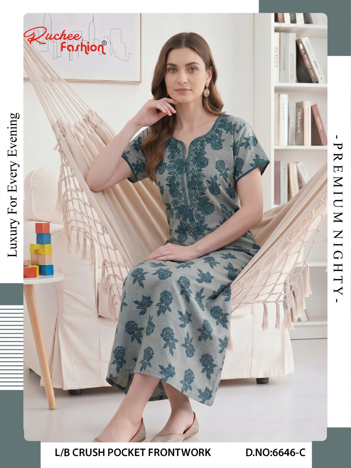 Crush 0809 Ruchee Fashion Night Gowns Exporter