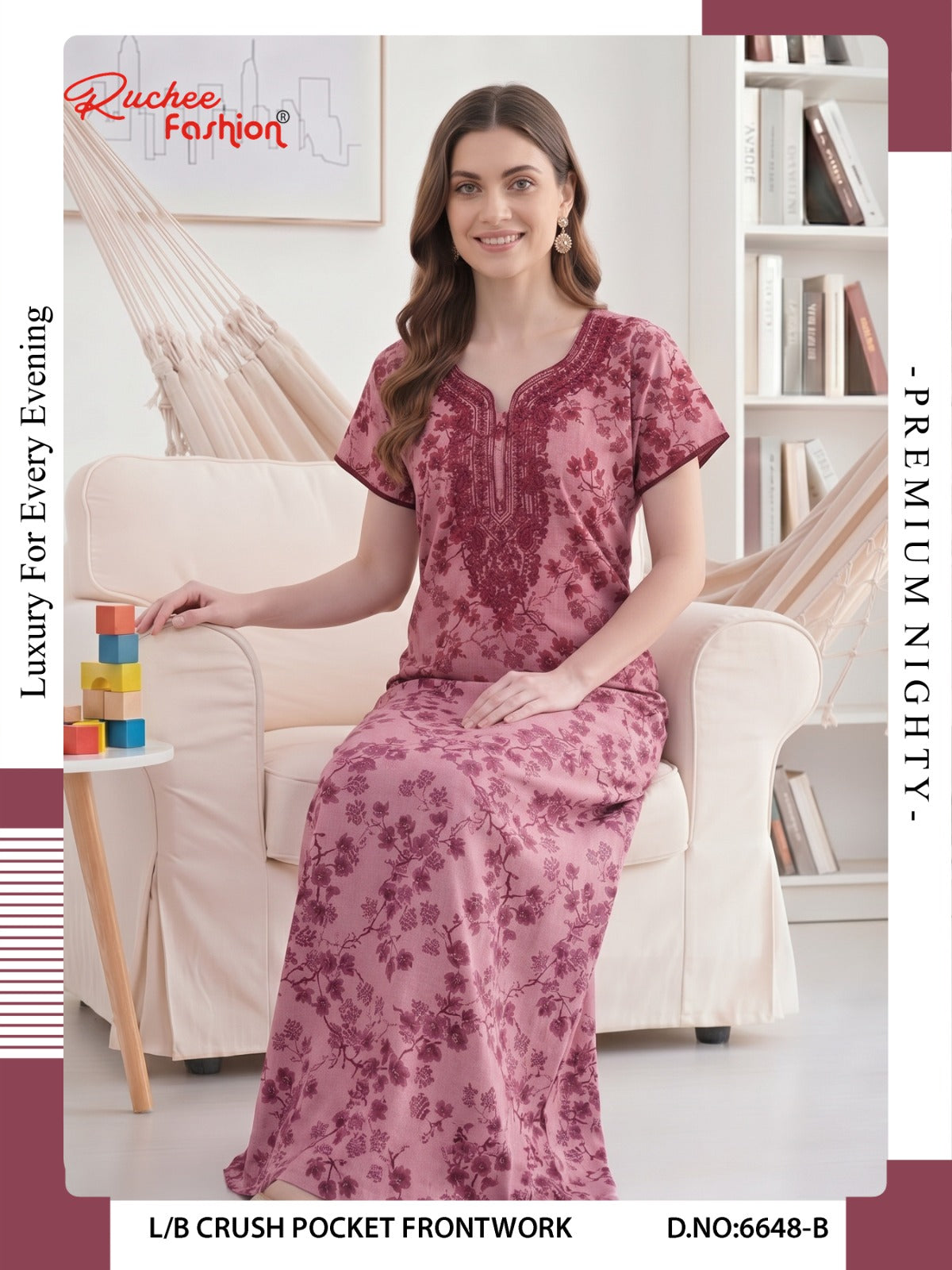 Crush 0809 Ruchee Fashion Night Gowns Exporter