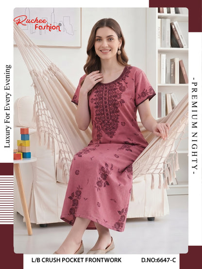 Crush 0809 Ruchee Fashion Night Gowns Exporter